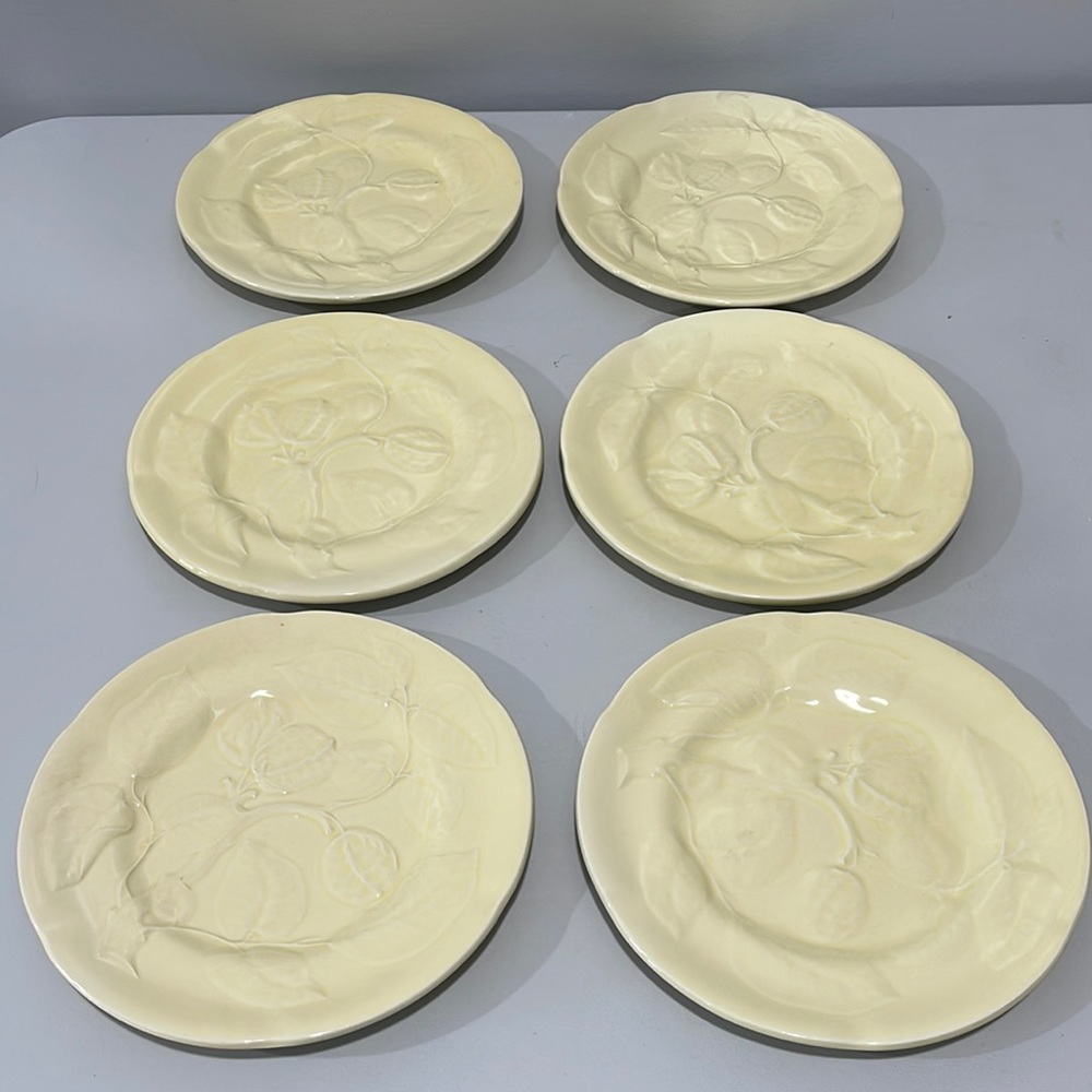 Williams Sonoma Olive Harvest Yellow Salad Plates Made In Portugal Set Of 6